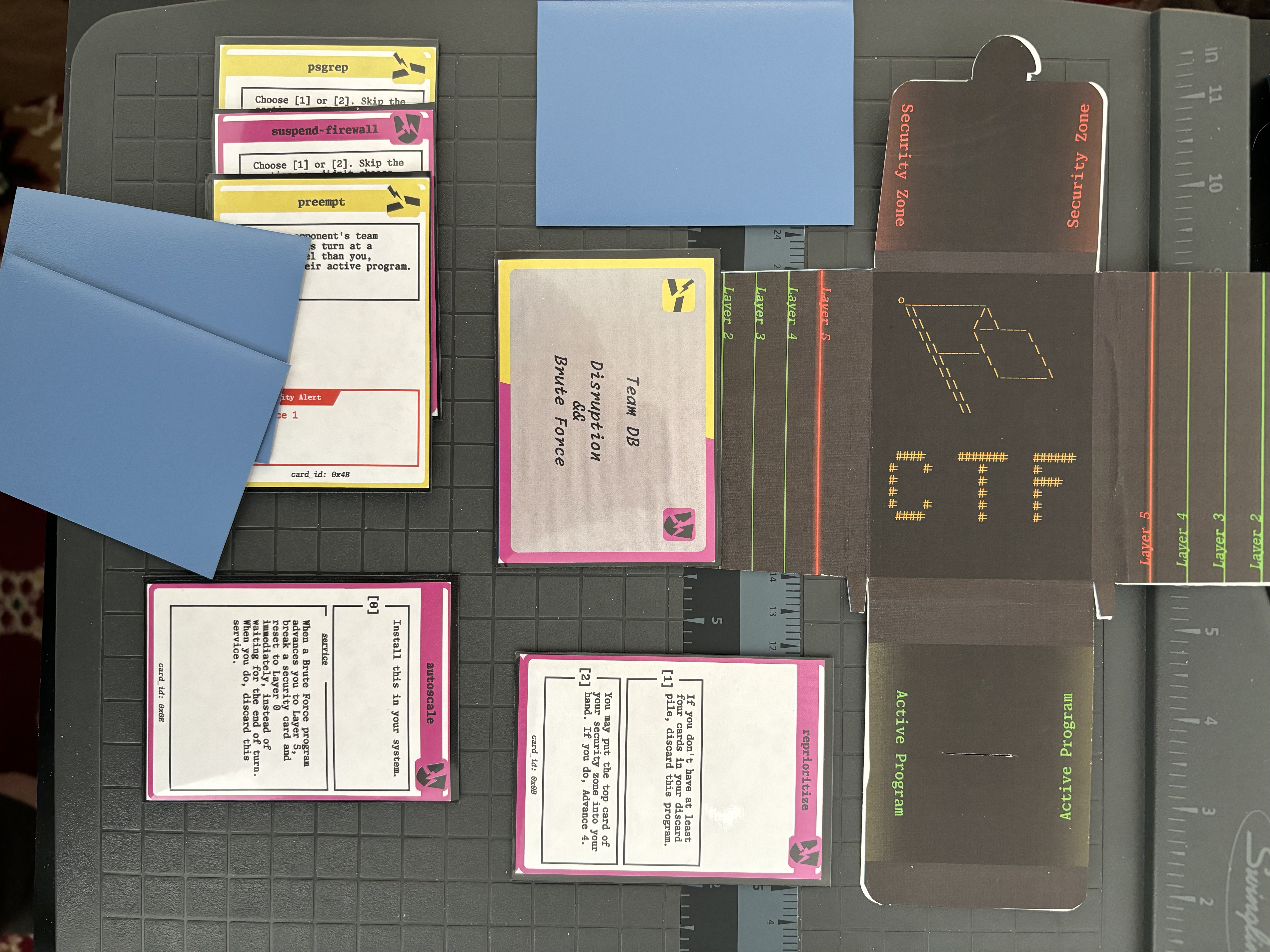 A game of CTF in progress, using early prototype components